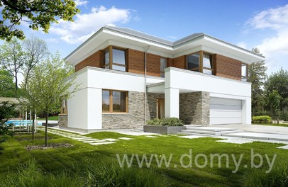 Проект двухэтажного дома с современным фасадом УНИКАЛЬНЫЙ 2