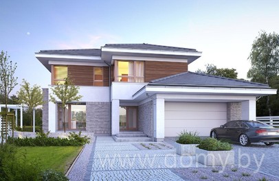 Проект большого двухэтажного дома с гаражом УНИКАЛЬНЫЙ 3