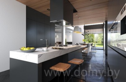 Проект двухэтажного дома с плоской крышей ОТКРЫТЫЙ 2