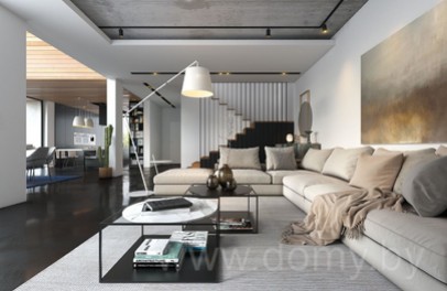 Проект двухэтажного дома с плоской крышей ОТКРЫТЫЙ 2