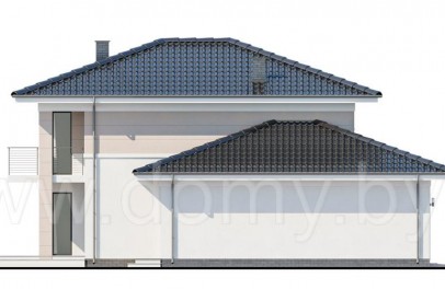 Проект двухэтажного дома с гаражом на 2 авто КОРСО-2