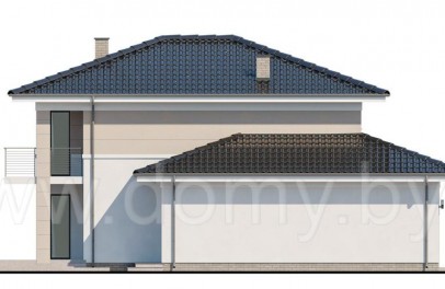 Проект двухэтажного дома с гаражом на 1 авто КОРСО-1