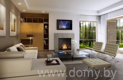 Проект большого двухэтажного дома из кирпича ПРОСТОРНЫЙ