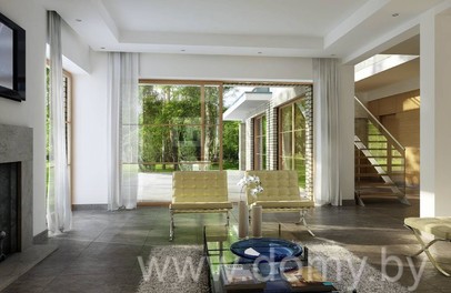 Проект большого двухэтажного дома из кирпича ПРОСТОРНЫЙ